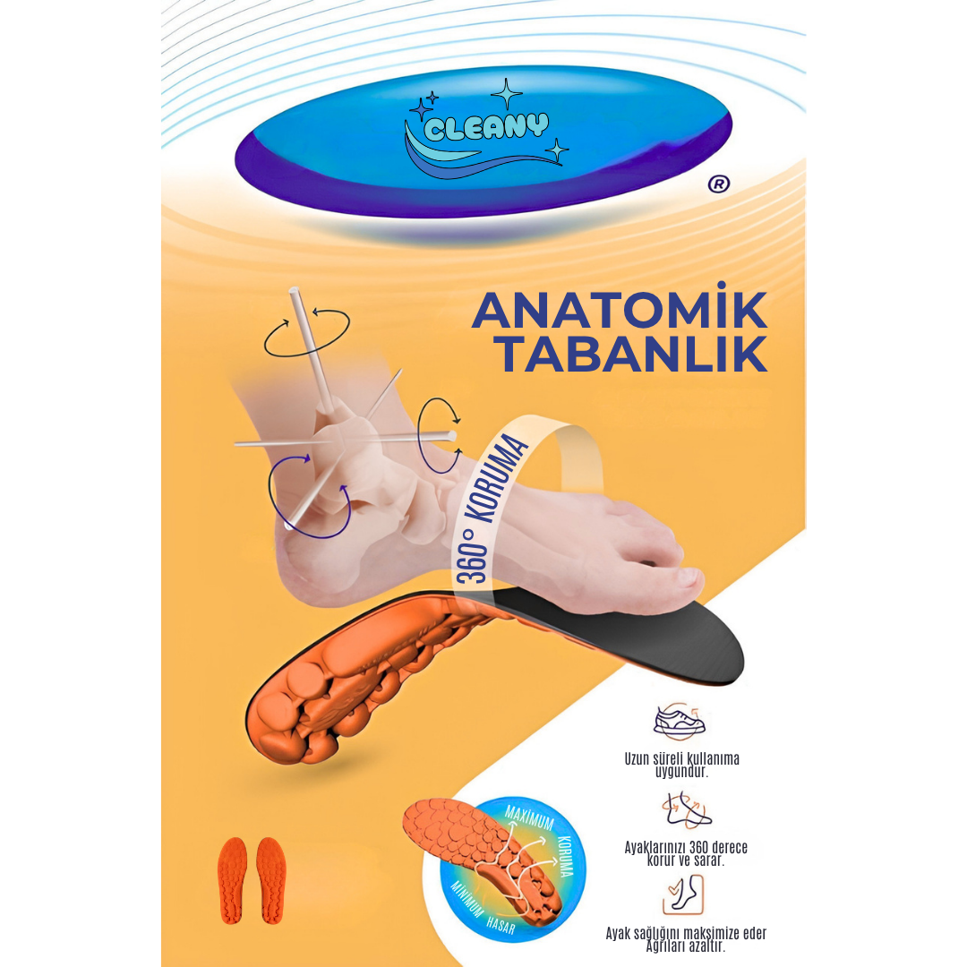 Cleany® - Rahat Ortopedik Ayakkabı Tabanlığı