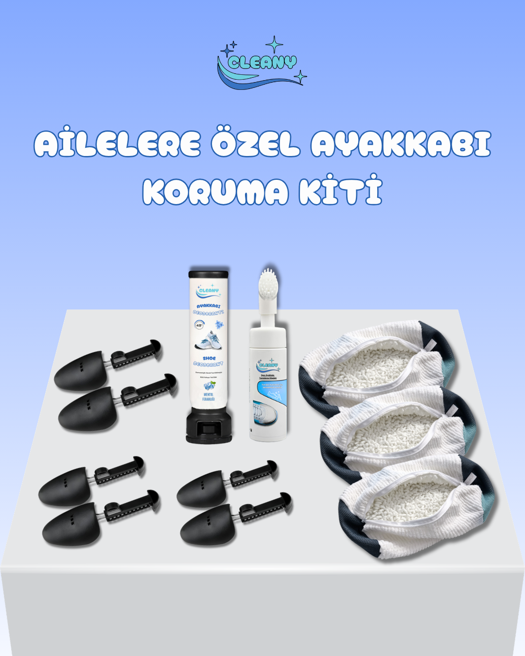 Üç Kişilik Her Şey Dahil Ayakkabı Bakım Paketi (Aile Kampanyası)