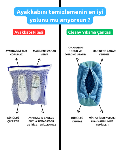 Cleany® - Ayakkabı Yıkama Çantası